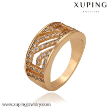 13309 Xuping Modeschmuck China Großhandel 18K Gold Ring Designs Luxus Glas Ringe Charme Schmuck für Frauen